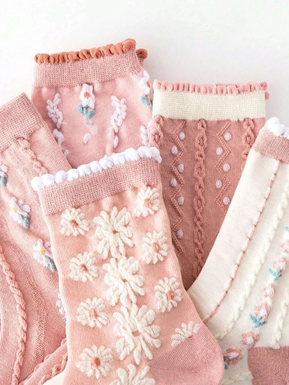 Cozy Blush Brown Mix Textured Socks
